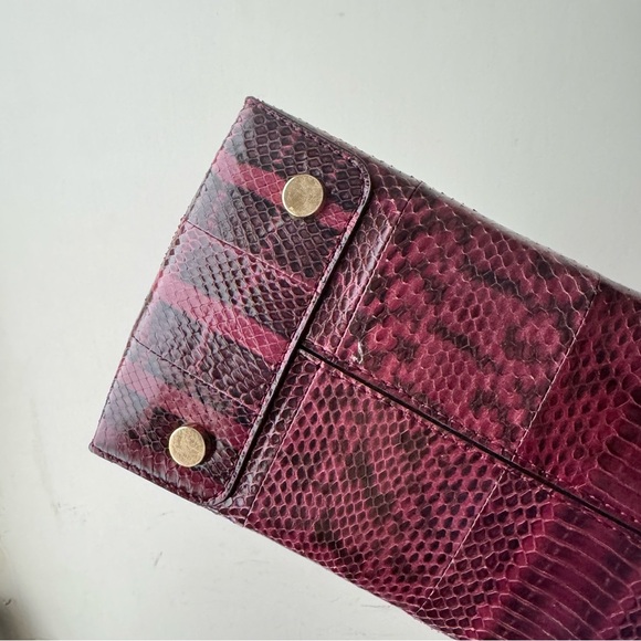 Michael Kors | Red Large Mercer Genuine Snakeskin Tote Bag - Picture 7 of 15